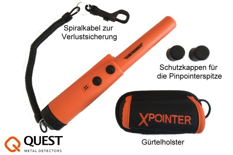 Preview: Quest X5 IDMaxX Metalldetektor & Xpointer Pinpointer (orange)