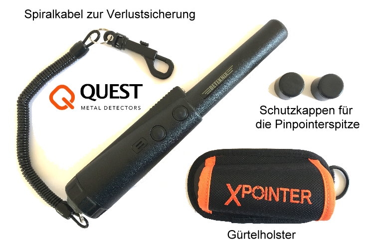 Teknetics Eurotek PRO (LTE) Profi-Ausrüstungspaket (Metalldetektor & Quest Xpointer & Schatzsucherhandbuch)