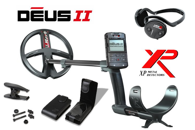 Preview: Metalldetektor XP DEUS II Komplettset mit Funkkopfhörer WSA ST und 22.5cm Spule