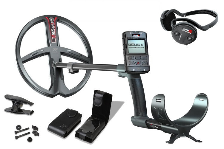 Metalldetektor XP DEUS II Komplettset mit Funkkopfhörer WSA ST und 34x28cm Spule