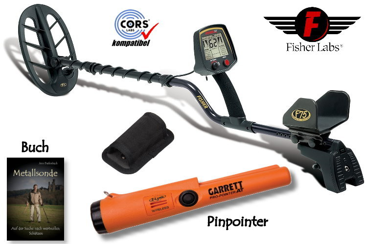 metalldetektor fisher f75 ltd mit garrett pro-pointer at pinpointer & schatzsucherhandbuch