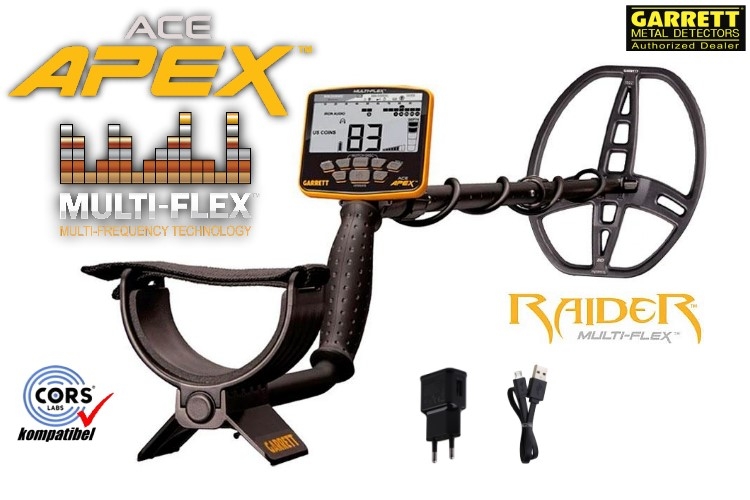 Garrett ACE APEX Metalldetektor mit der Raider Spule