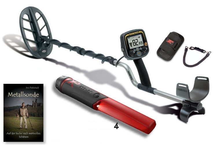 Metalldetektor Teknetics G2 plus Ausrüstungspaket III (Metalldetektor & Mi-4 Pinpointer & Schatzsucherhandbuch)