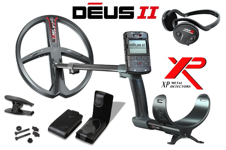 Metalldetektor XP DEUS II Komplettset mit Funkkopfhörer WSA ST und 34x28cm Spule